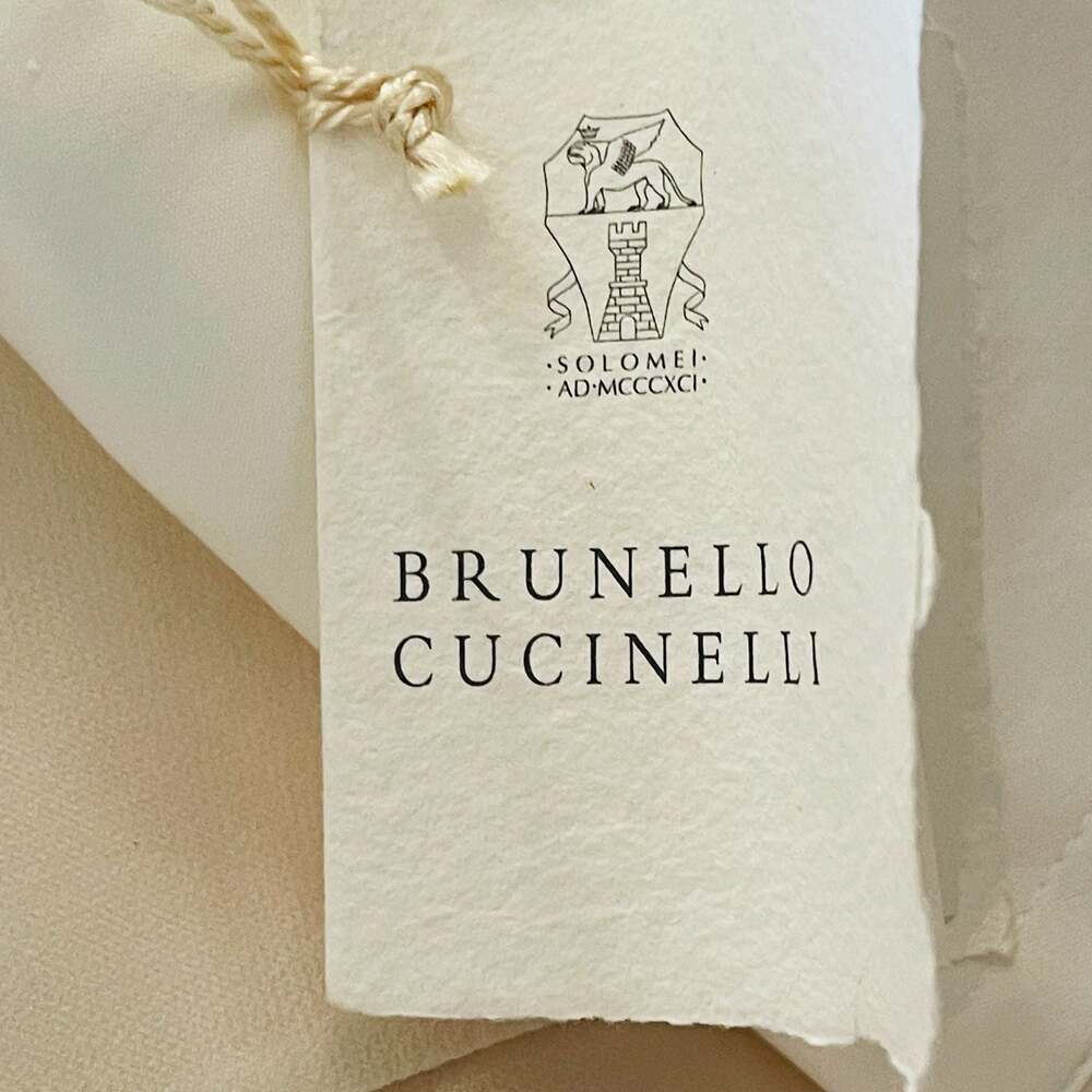 Brunello Cucinelli Women's 100% Silk Two-Tone Blouse with Monili Beaded Collar D