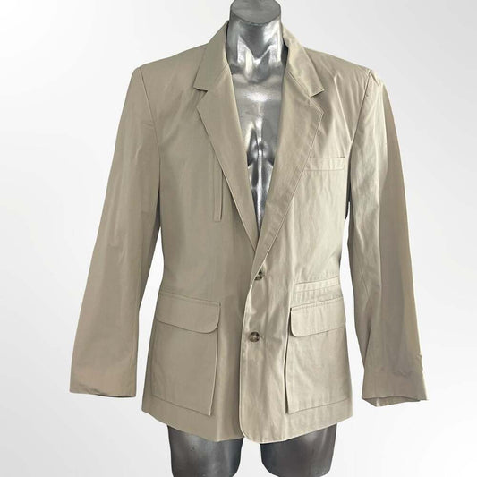 Banana Republic Vintage 100% Cotton Safari Utility Blazer Jacket Size 42