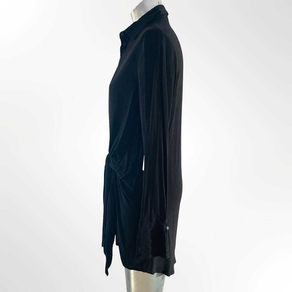 Cotton Candy LA Black Long Sleeve Tie Front Shirtdress Mini Dress Small