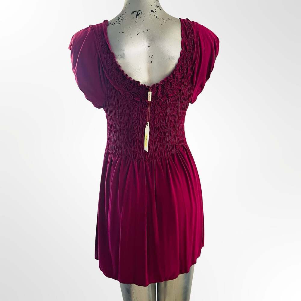 Max Studio Specialty Products Fuchsia Smocked Mini Dress Size L