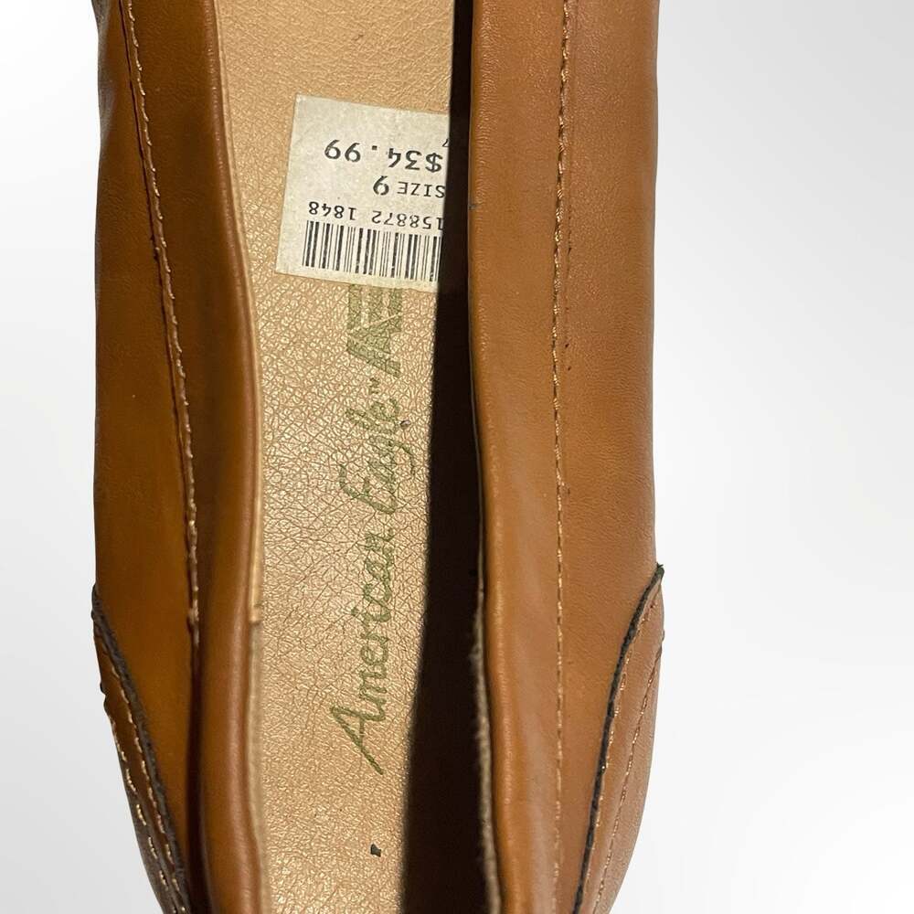 American Eagle Women's Tan Faux Leather Penny Loafers