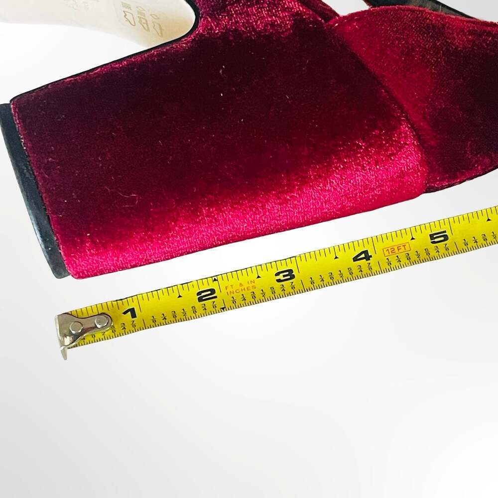 Aster Red Velvet Bow Platform Heeled Sandals