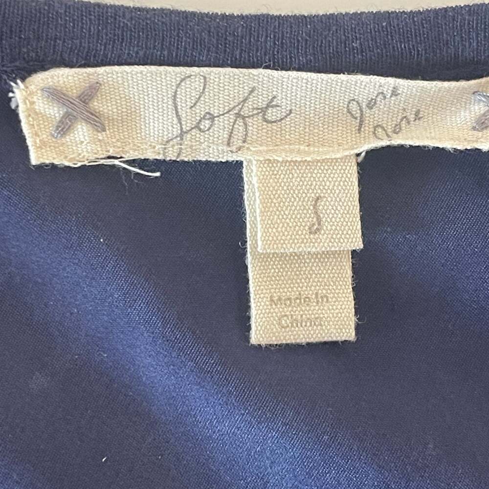 Soft Joie Navy Silk and Linen Blend Hi-Lo Tank Top Size Small
