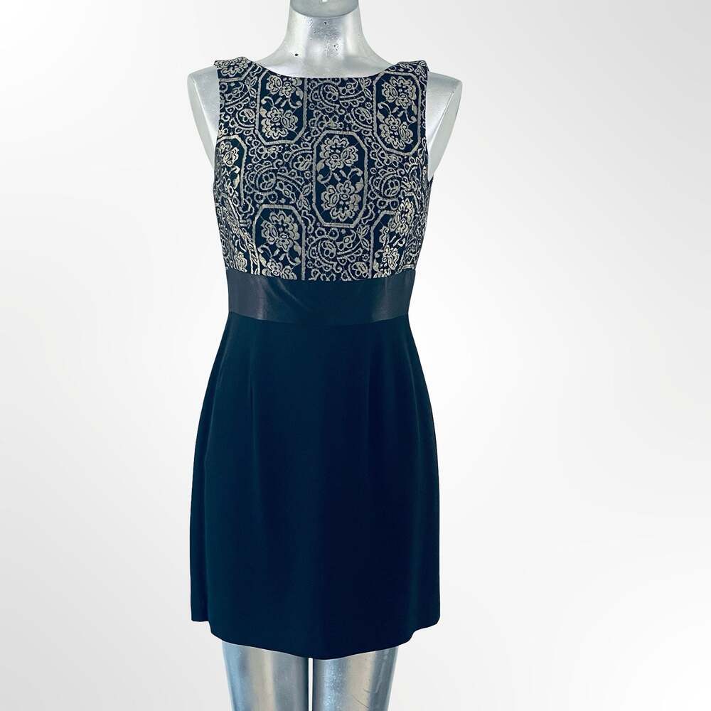 Nanette Lepore Black Sleeveless Sheath Dress with Bow Detail
