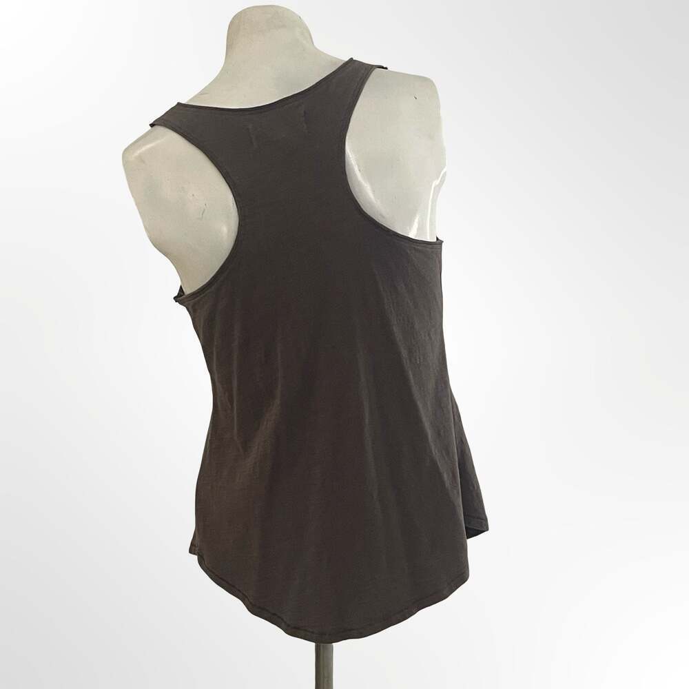 Ecote Brown Sleeveless Tank Top with Beaded and Sequin Embellishment