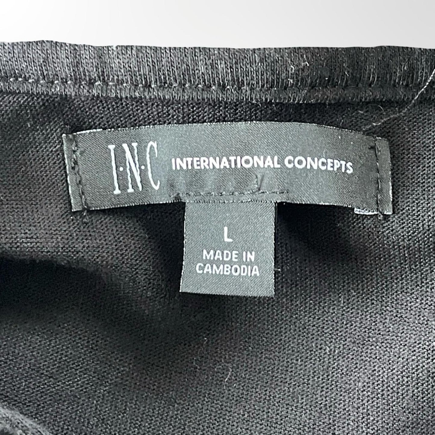 NWOT INC Black Hooded Long Sleeve Top in size L