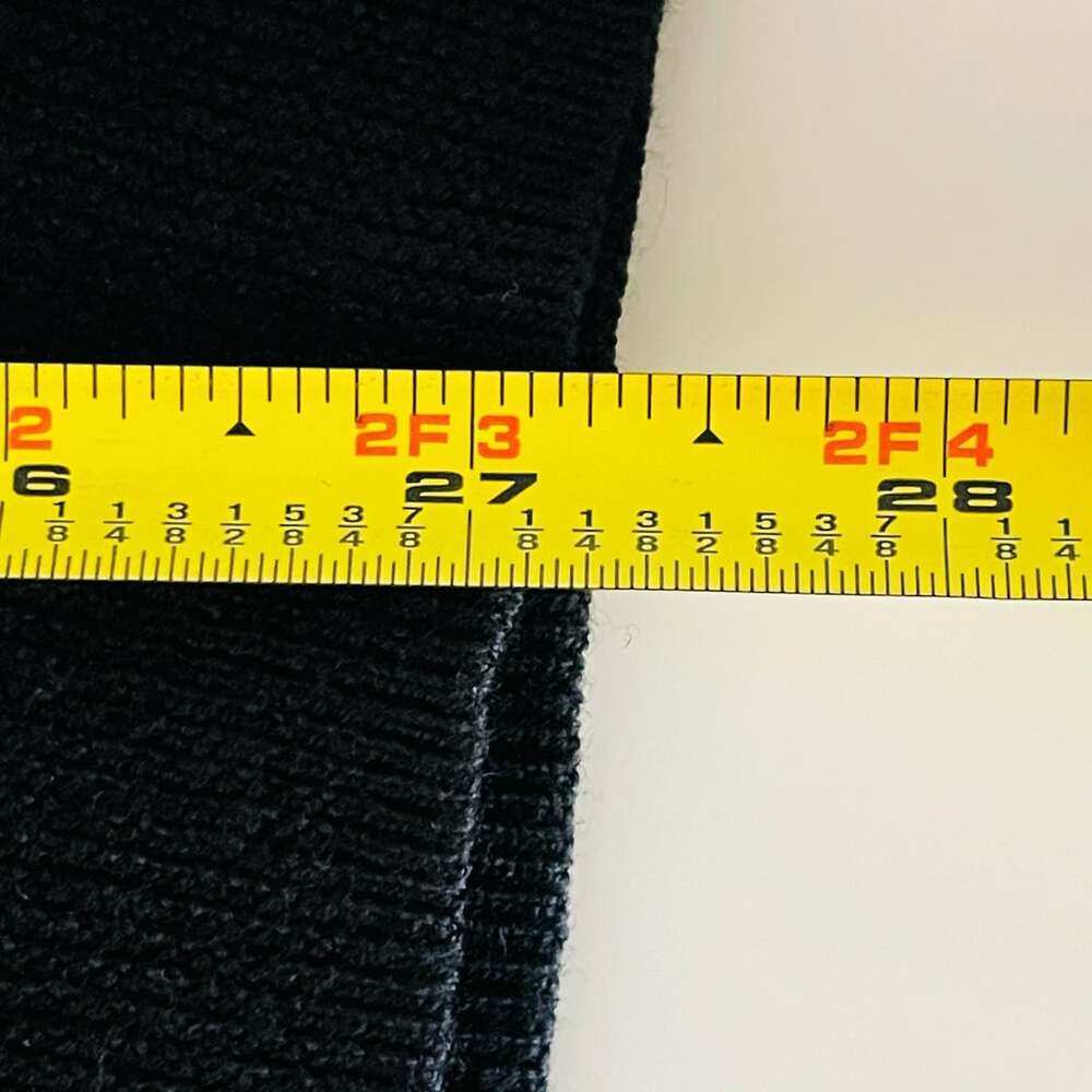 Nordstrom Mens XL Black 100% Extra Fine Merino Wool Long Sleeve Polo Sweater