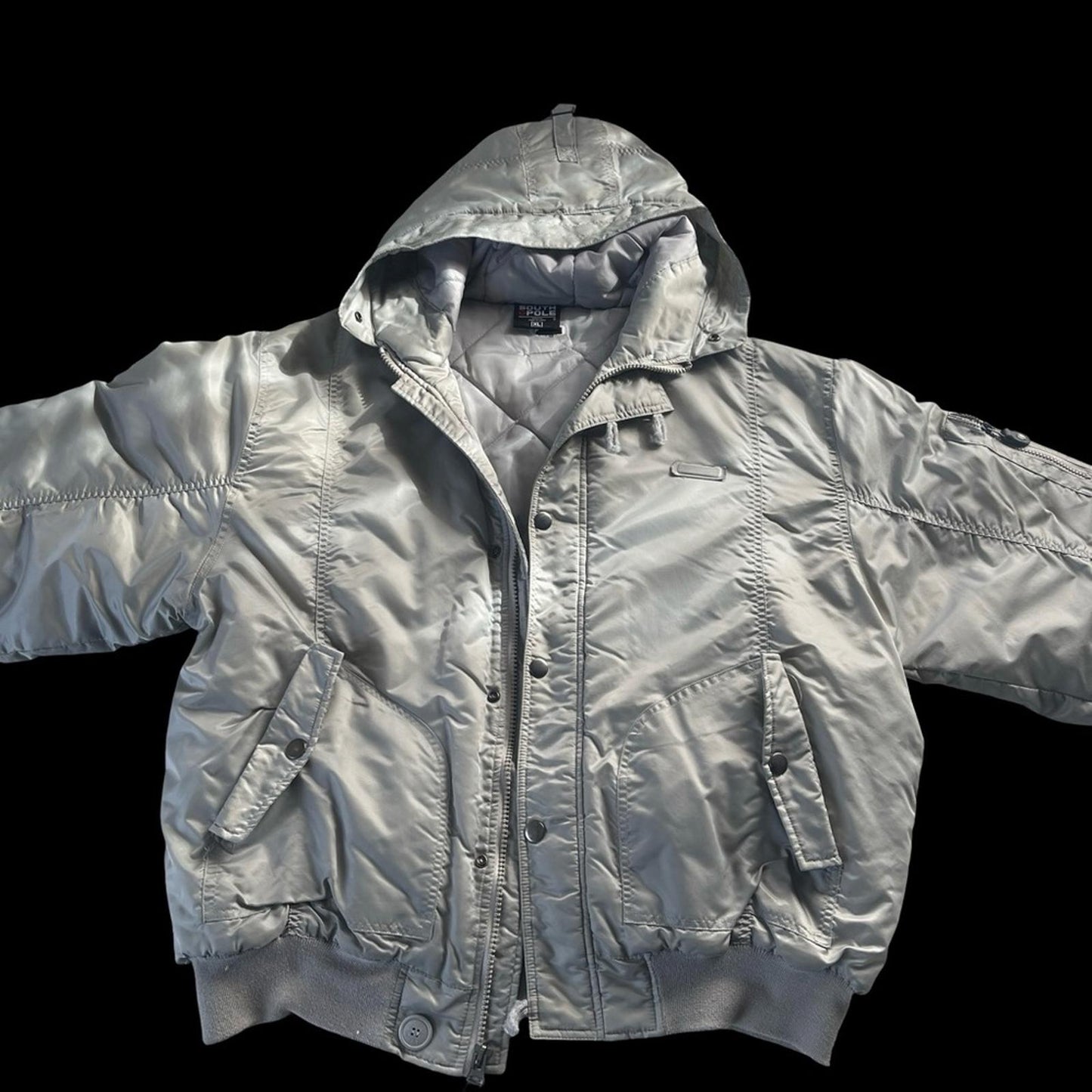 South Pole Men's Gray Puffer Jacket in XL