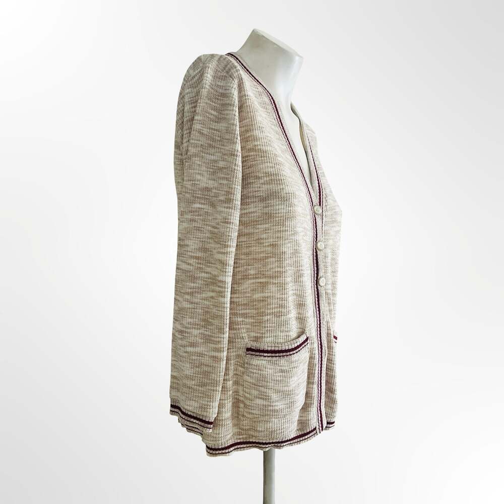 Vintage 1970s Campus Casuals of California Knit V-Neck Cardigan Sweater