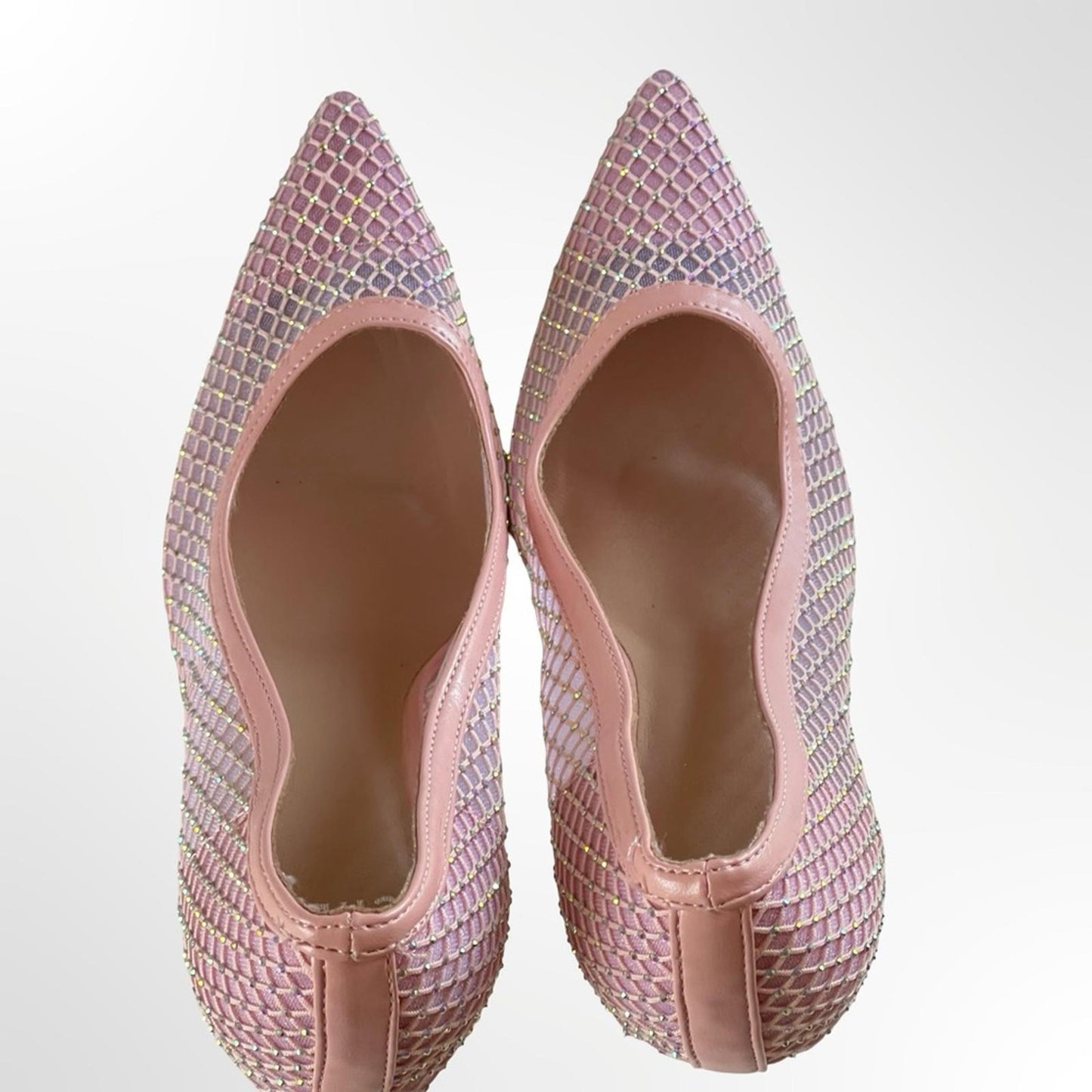 Chase+Chloe Blush Pink Mesh Pointed-Toe Stiletto Pumps - 8.5