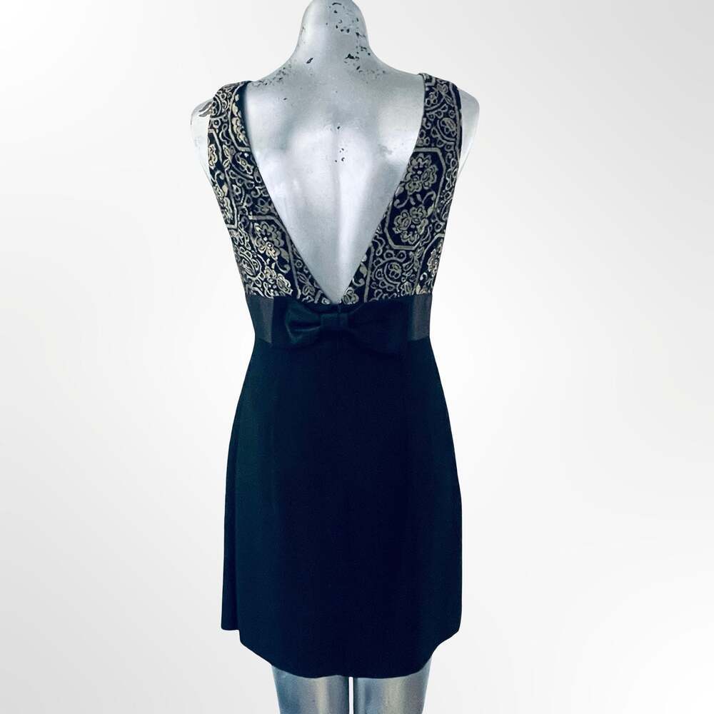 Nanette Lepore Black Sleeveless Sheath Dress with Bow Detail