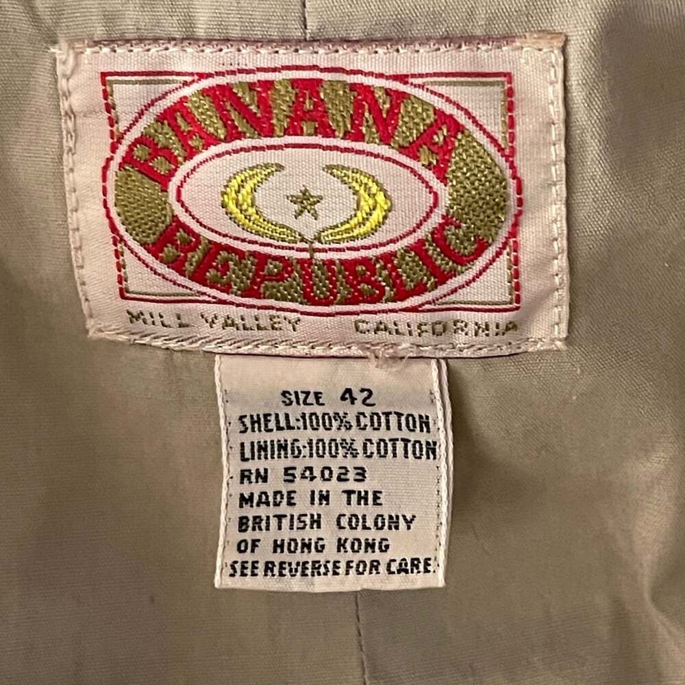 Banana Republic Vintage 100% Cotton Safari Utility Blazer Jacket Size 42