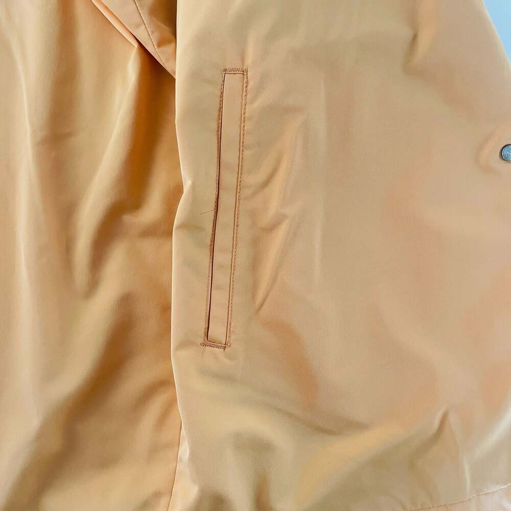 Reversible Hooded Rain Jacket, Beige and Orange