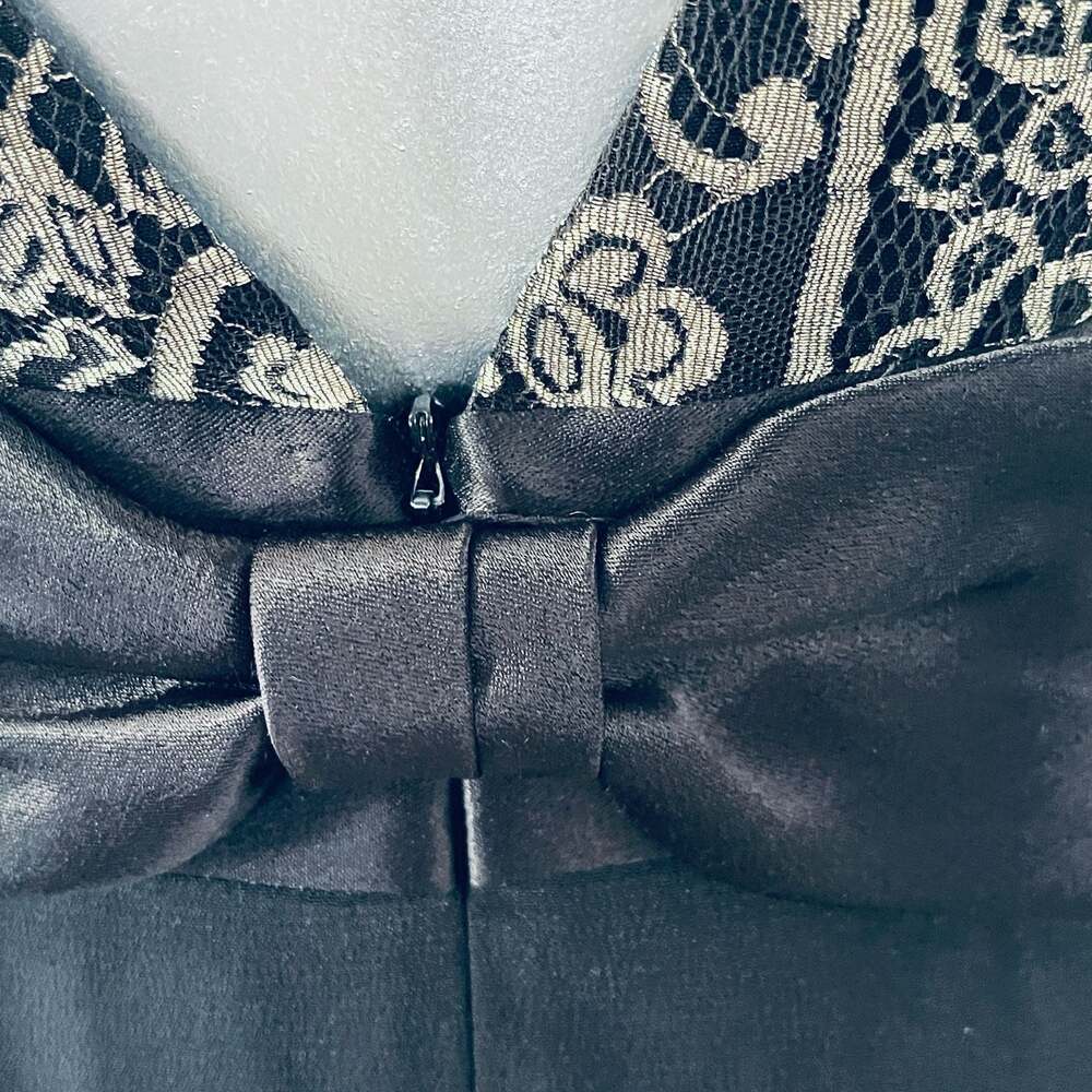 Nanette Lepore Black Sleeveless Sheath Dress with Bow Detail