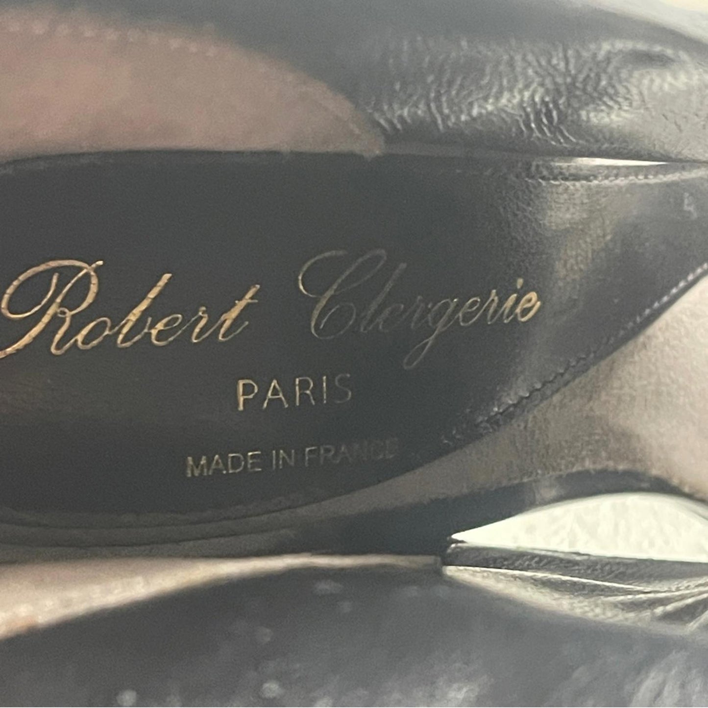 Robert Clergerie Black and Gold Heels in size 6
