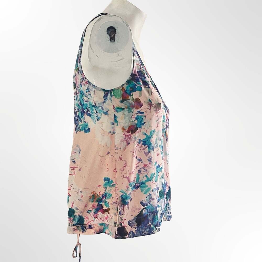 Parker Asher Silk Floral Cutout Back Tank Top