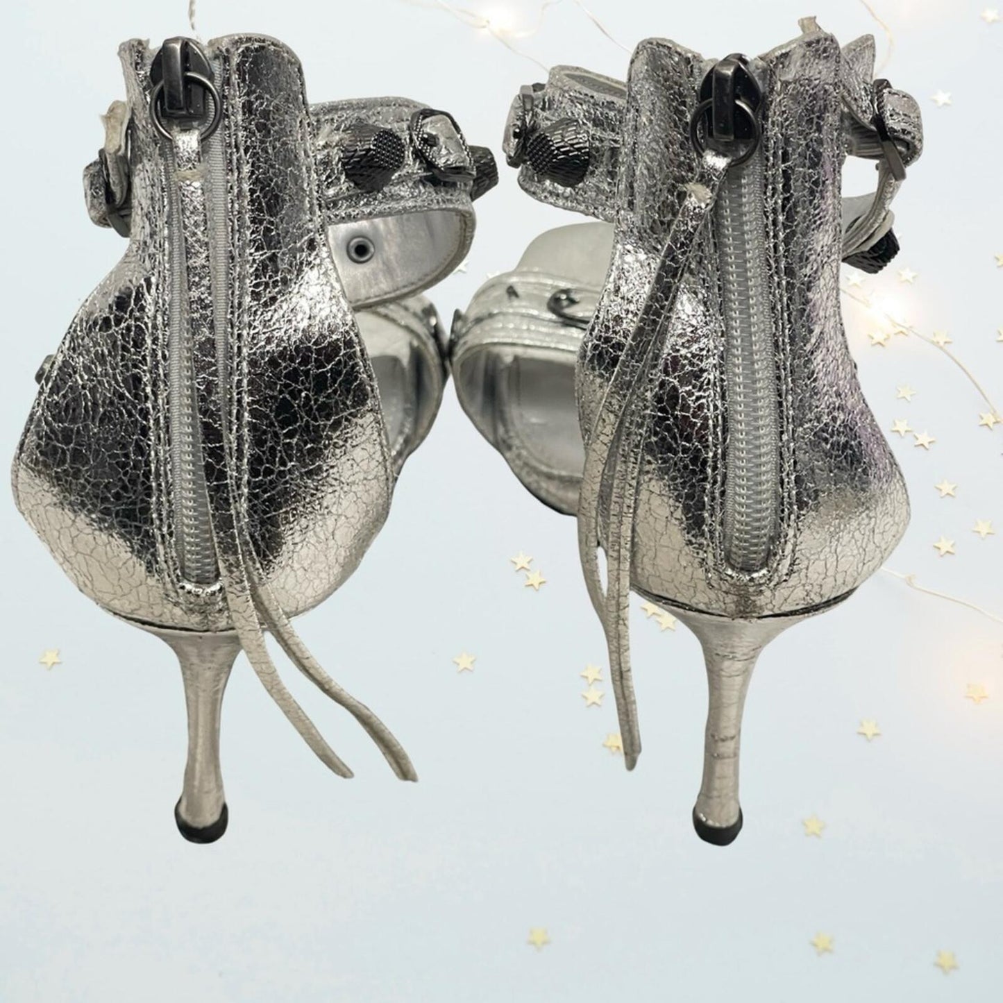 Glamorous Silver Ankle Strap Heels in size 7.5
