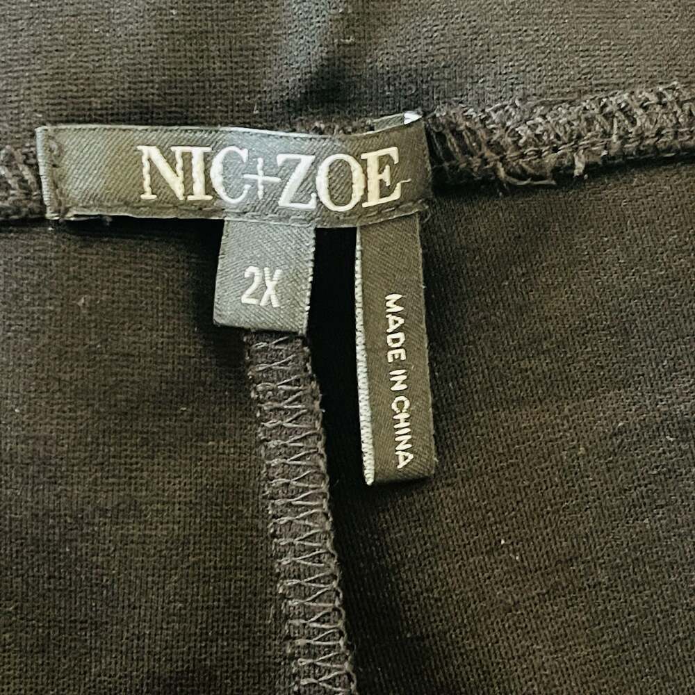 NIC+ZOE Women's Black Onyx Stretch Pants in Size 2X