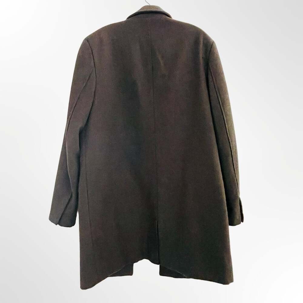 TOPMAN Men's Dark Brown Wool Blend Overcoat Trench Jacket Size US L