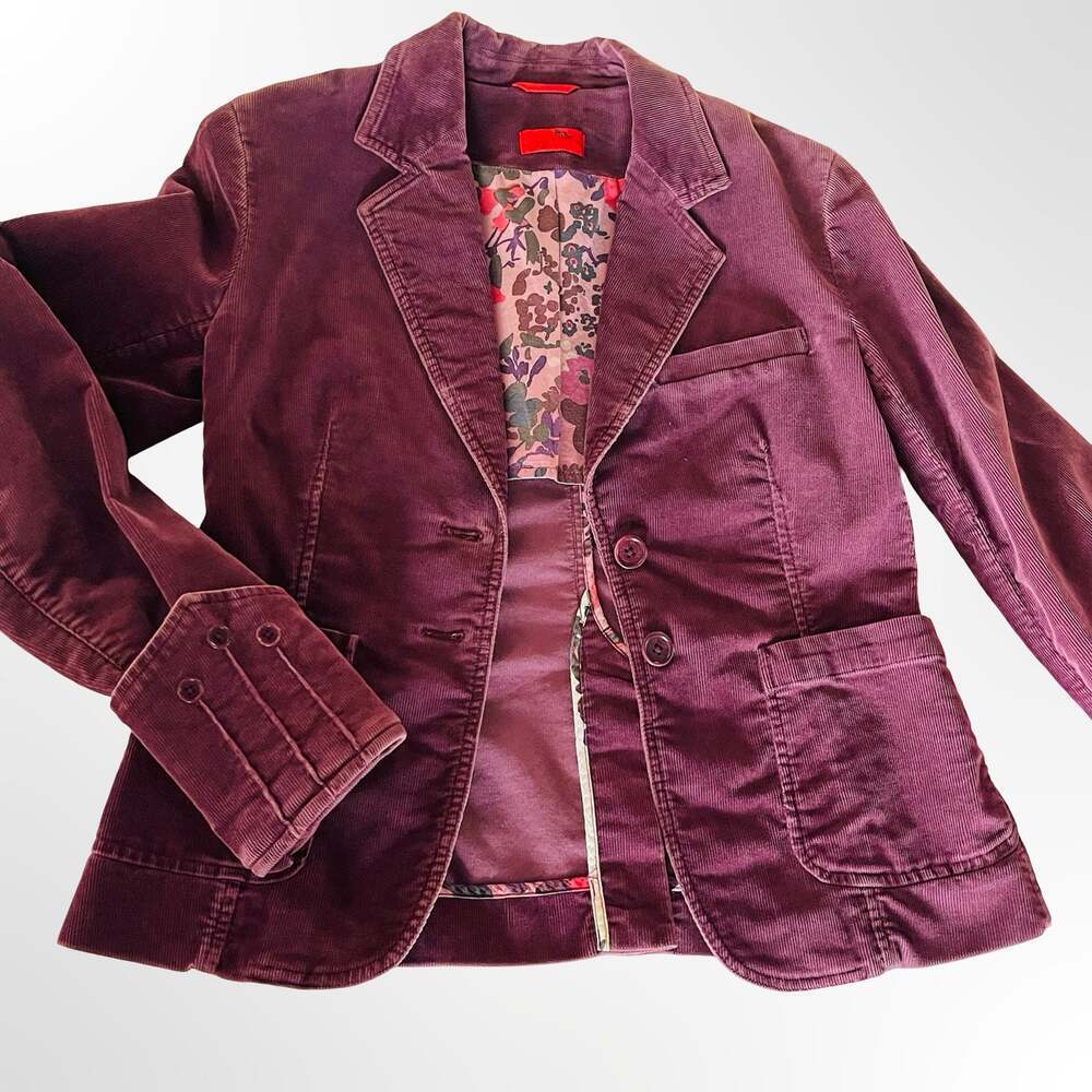 Pringle of Scotland Women's Burgundy Corduroy Blazer
