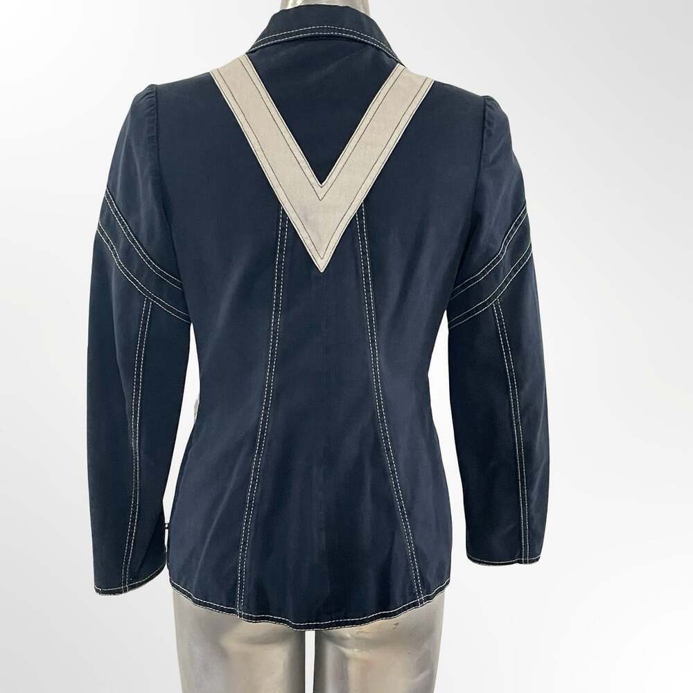 Vintage 1970s Roncelli Chevron Stripe Denim Blazer