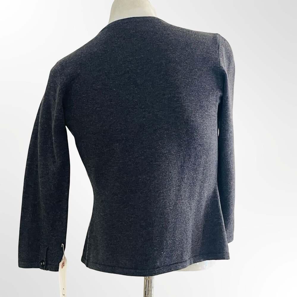 BP. Women's Dark Gray 100% Cotton Button Front Crew Neck Cardigan Sweater Size S