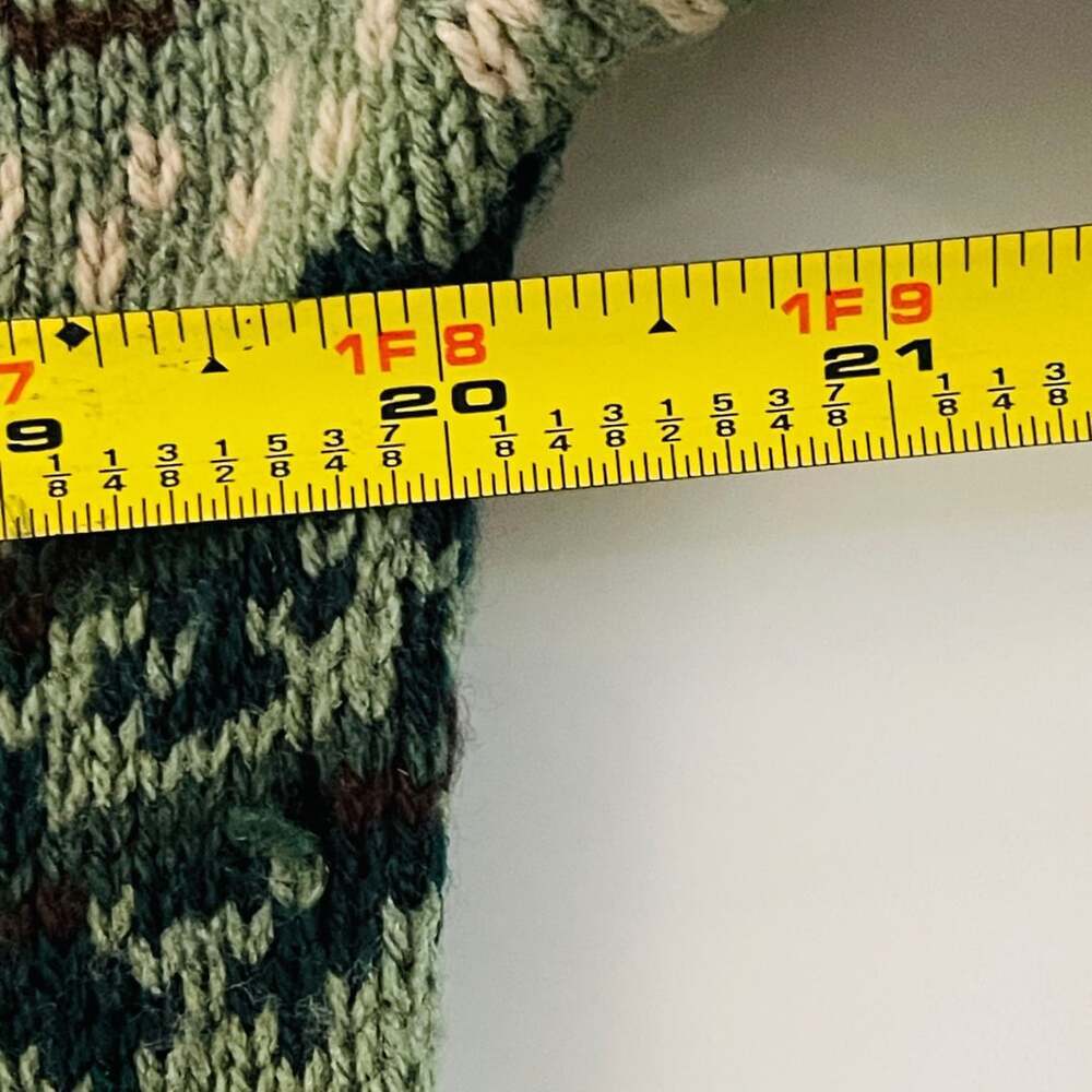 Vintage Landmark 1980s Fair Isle Pattern Acrylic Crewneck Sweater Green Size L