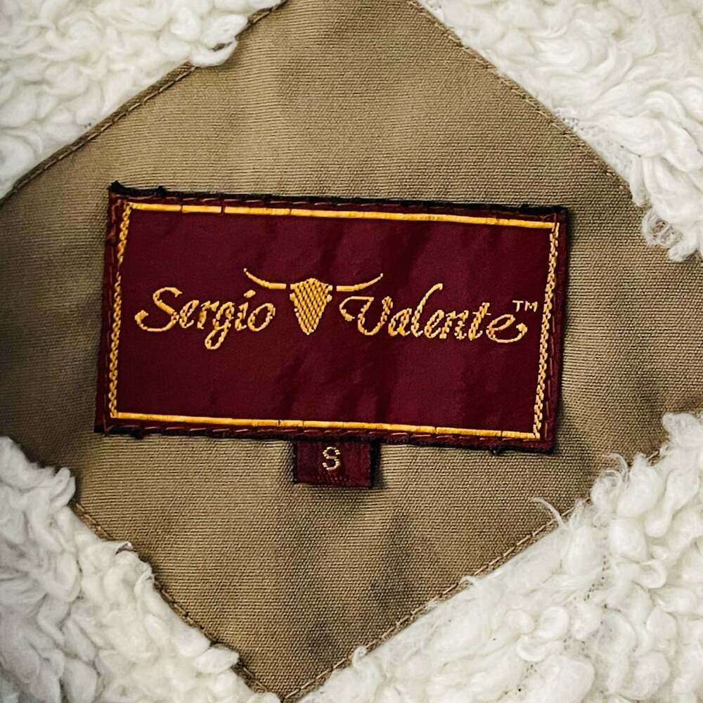 Sergio Valente Vintage Women's Khaki Sherpa Lined Utility Jacket Size S