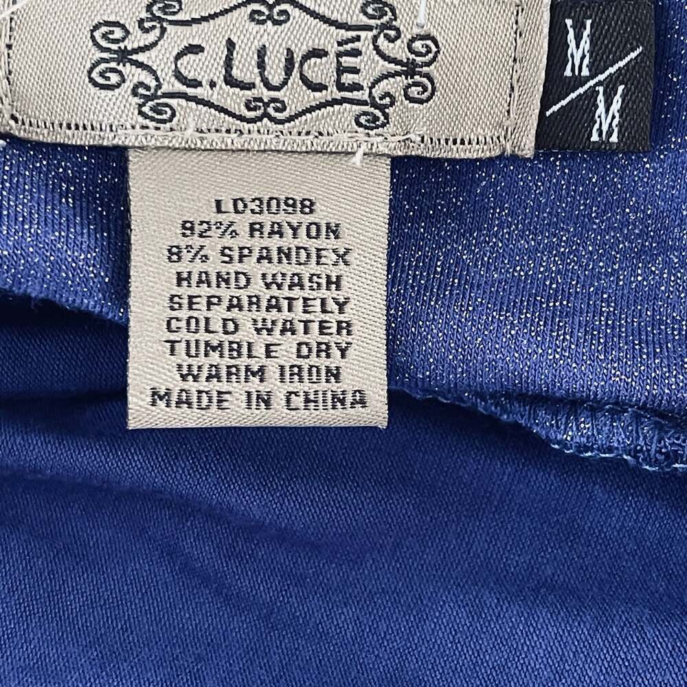 C. Luce Metallic Blue Halter Neck Pleated Mini Dress NWT