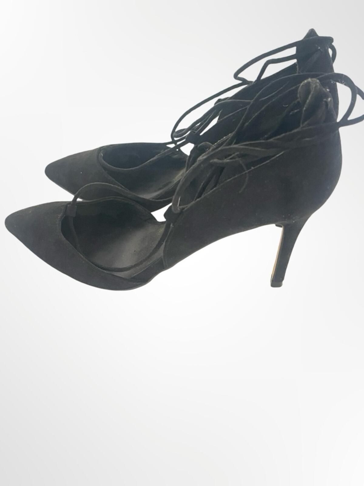 ALDO Black Pointed-Toe Lace-Up Heels in size 8