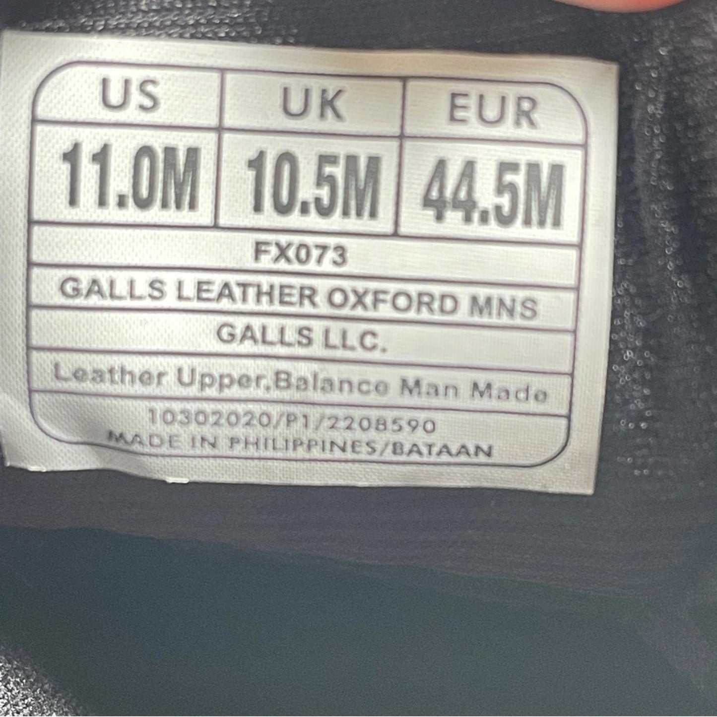 Galls Classic Black Lace-Up Leather Shoes in size 11