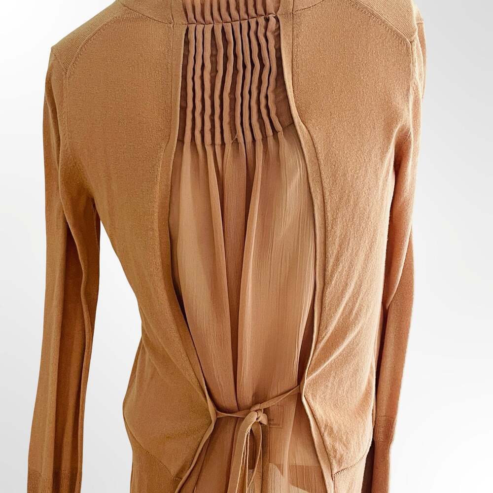 Vera Wang Light Weight High-Low Cotton Cardigan with Back Detail