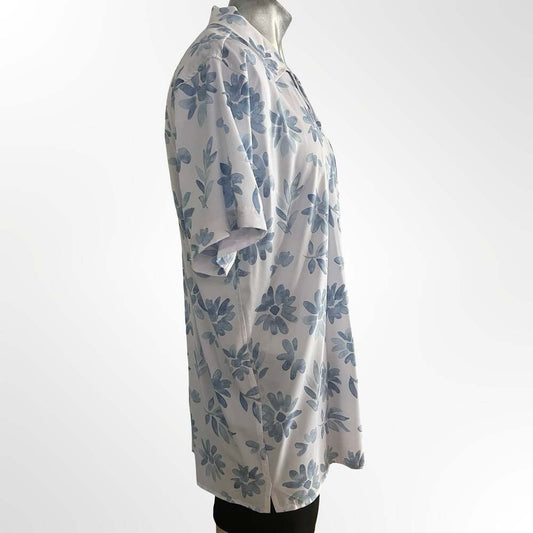 Vintage Summer Men's Short Sleeve Floral Print Camp Shirt