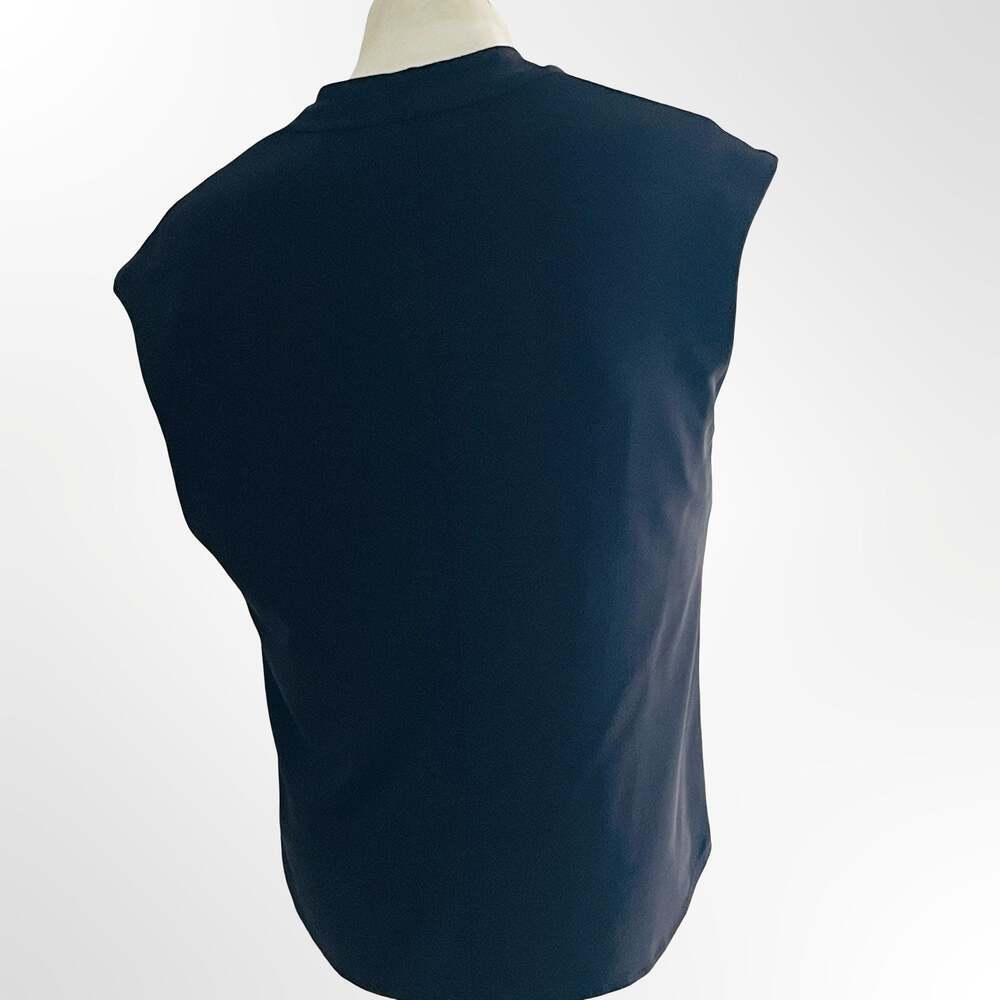 DKNY Women Black V-Neck Cap Sleeve Top Blouse Size M