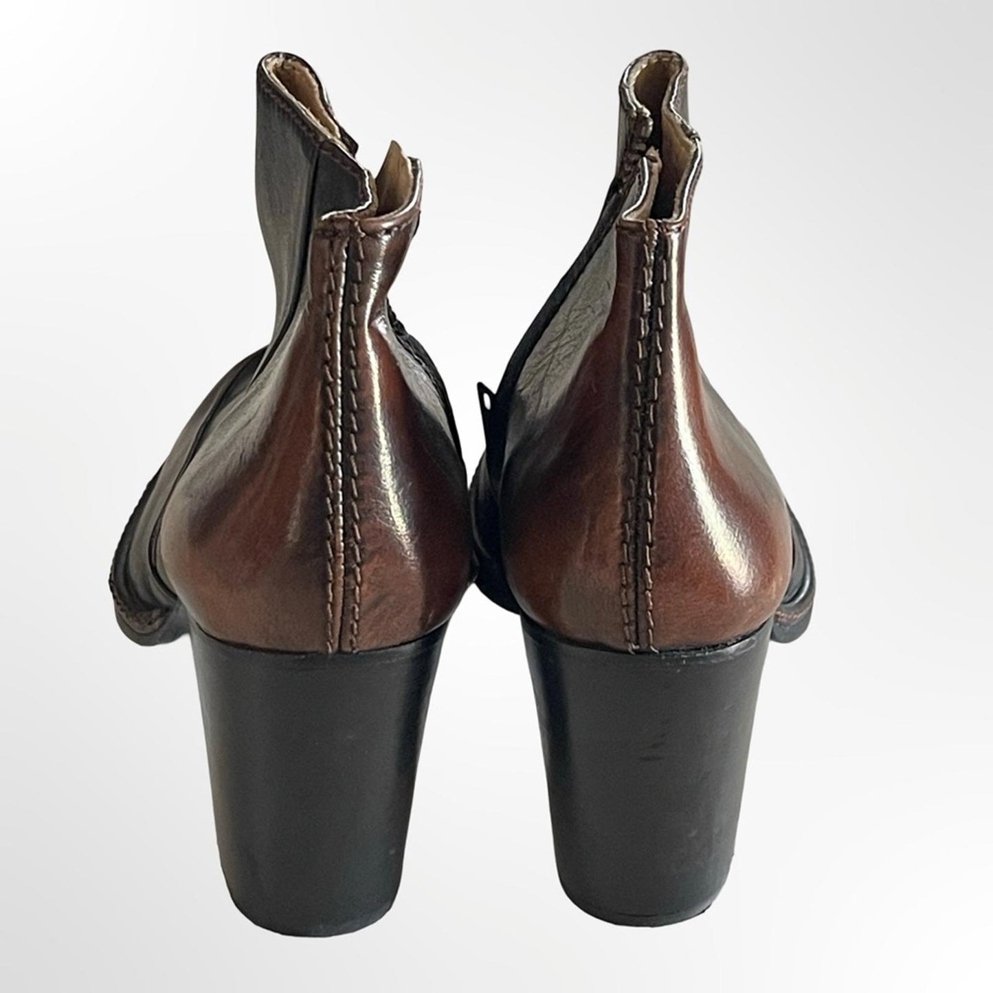 French Made Cotelac Two-Tone Leather Ankle Boot  in size 39