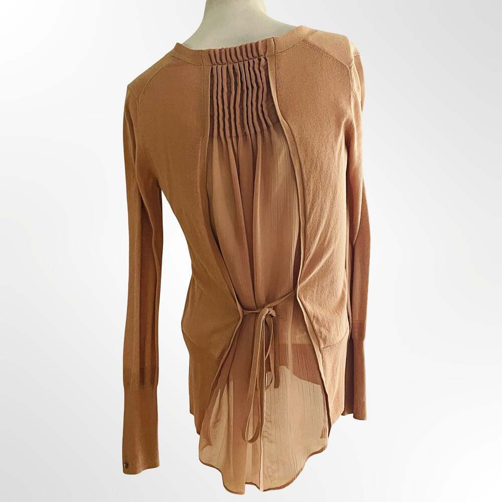 Vera Wang Light Weight High-Low Cotton Cardigan with Back Detail