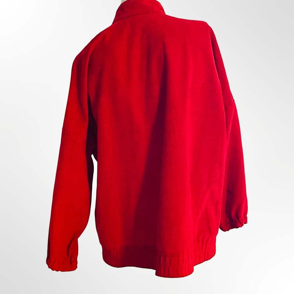 Vintage Red Bomber Jacket with Mock Neck