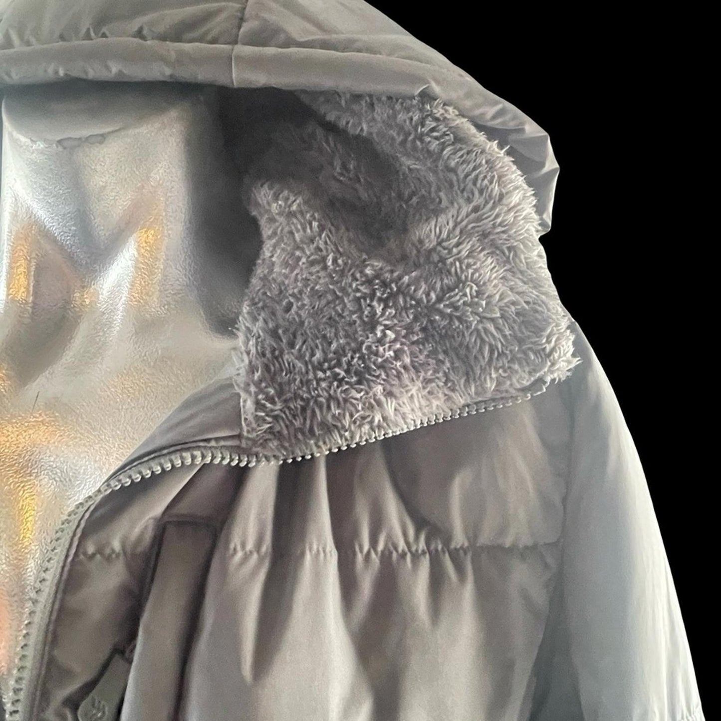 All in Motion Gray Water-Resistant Puffer Jacket in Medium