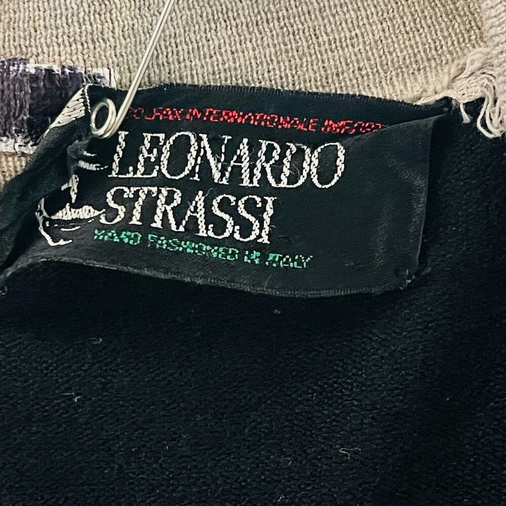 Leonardo Strassi Vintage Black V-Neck Layered Look Knit Sweater