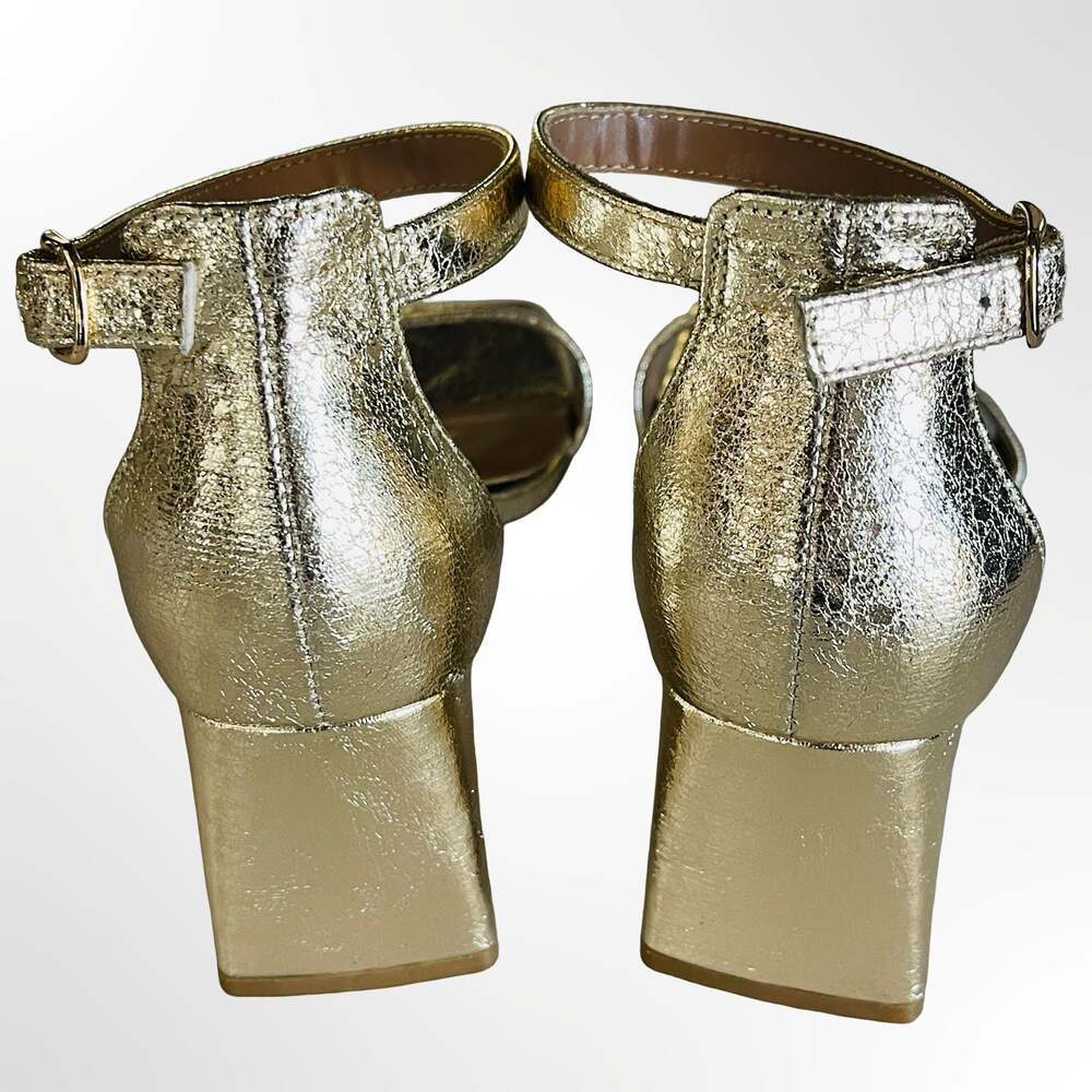 Abound Finn Metallic Gold Block Heel Ankle Strap Sandals
