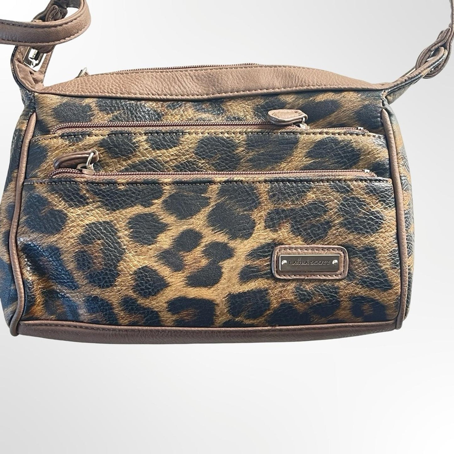Laura Scott Leopard Print Bag in Brown - Classic Crossbody