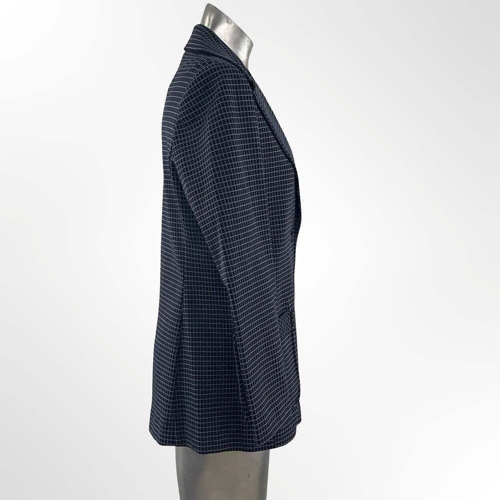 Bodin Knits Vintage Check Pattern Blazer Jacket with Front Patch Pockets