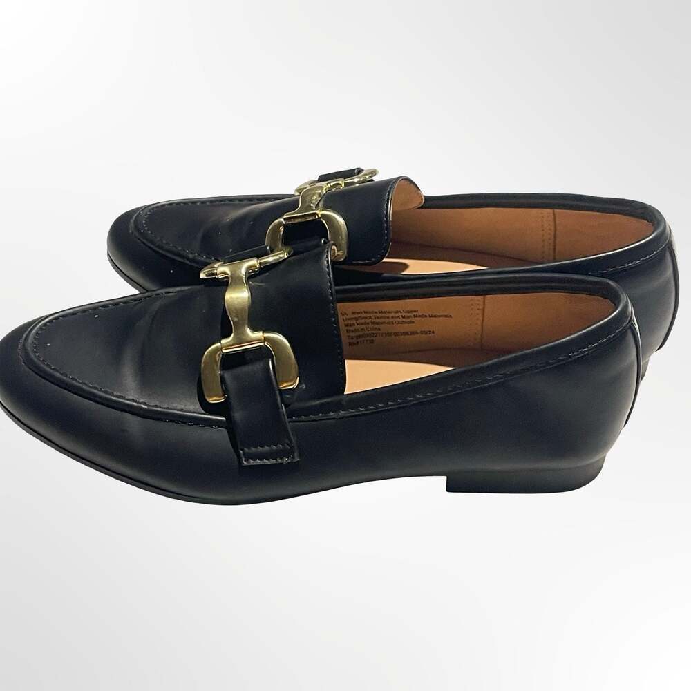 A New Day Women's Black Gold Hardware Horsebit Loafers