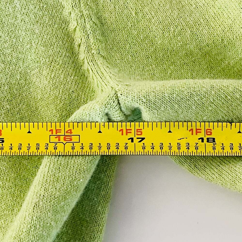 Kersh Lime Green V-Neck Button-Up Knit Cardigan Sweater Size L