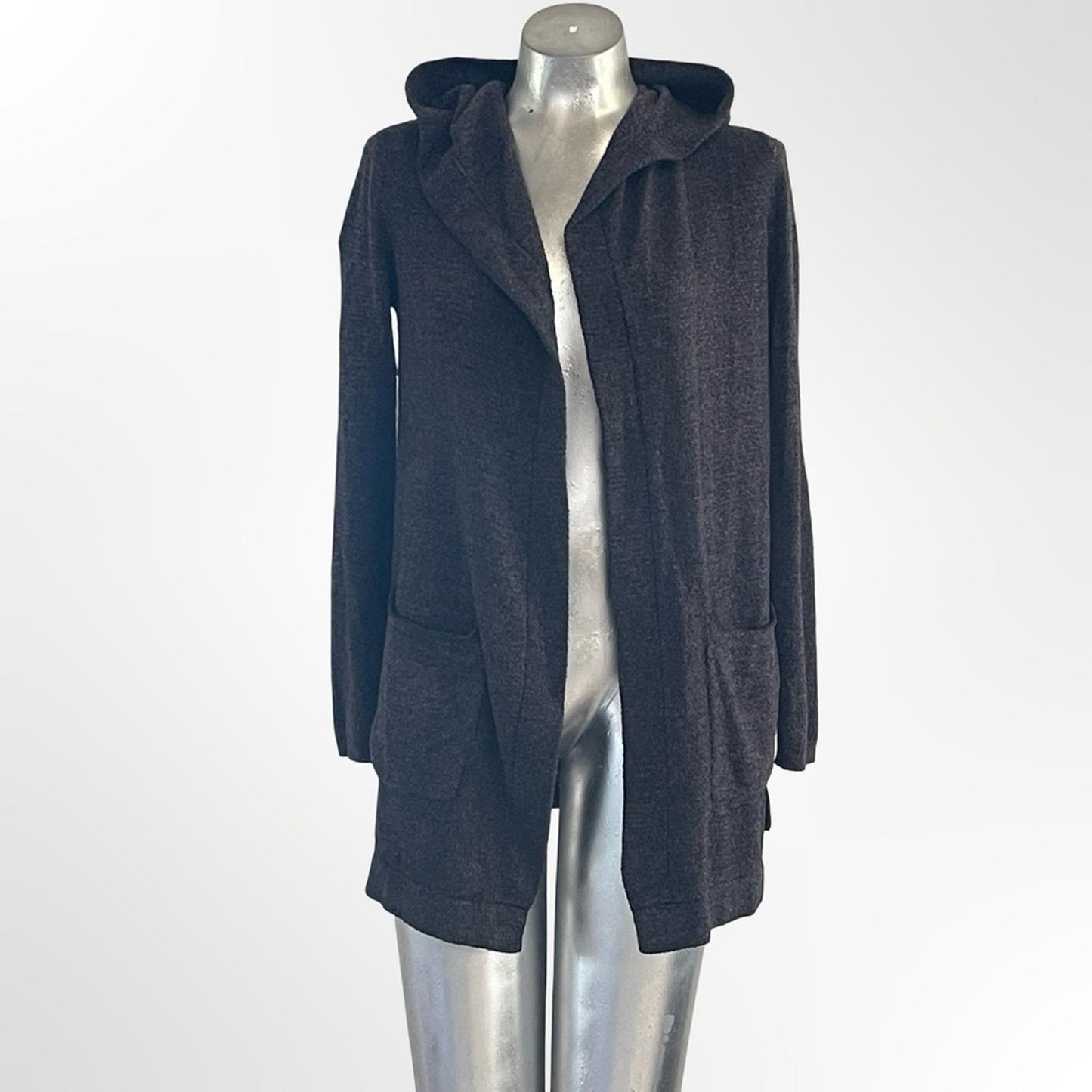 Barefoot Dreams Black Hooded Cardigan with in XS