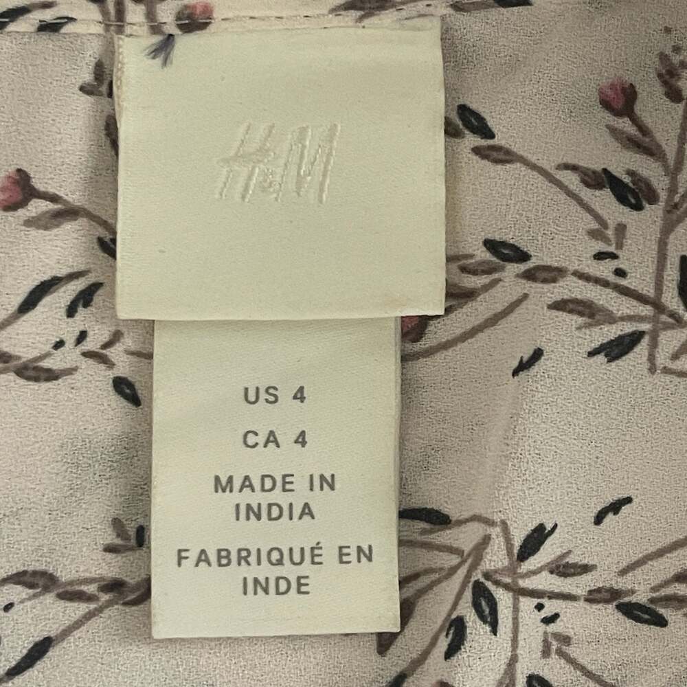 H&M Long Sleeve Button-Up Floral Blouse