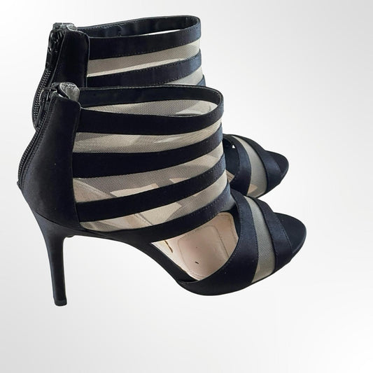 I Miller Black Mesh Strappy High Heel Sandals in size 6.5