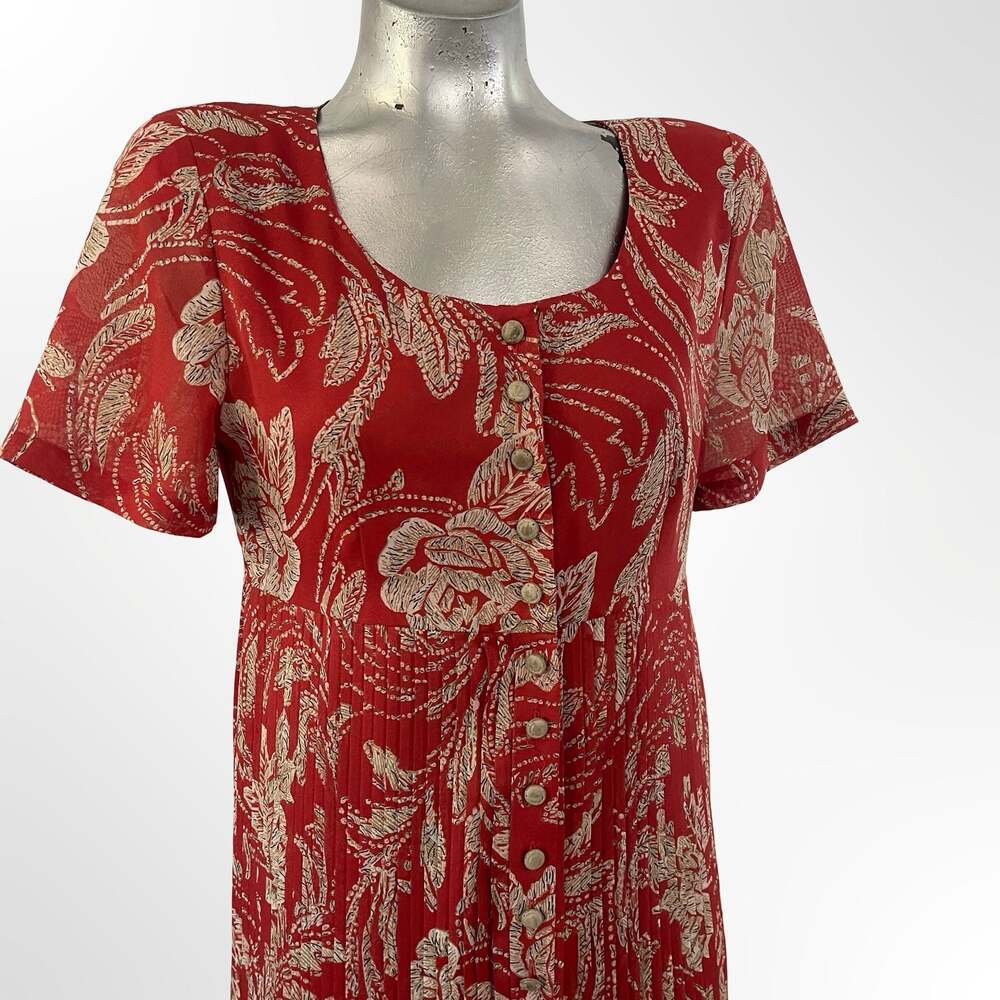 Vintage Liz Claiborne Maxi Dress- Floral Button Down Dress