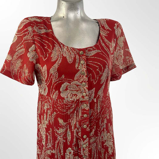 Vintage Liz Claiborne Maxi Dress- Floral Button Down Dress