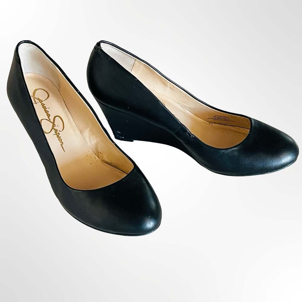 Jessica Simpson JS-Sampson Black Wedge Pumps